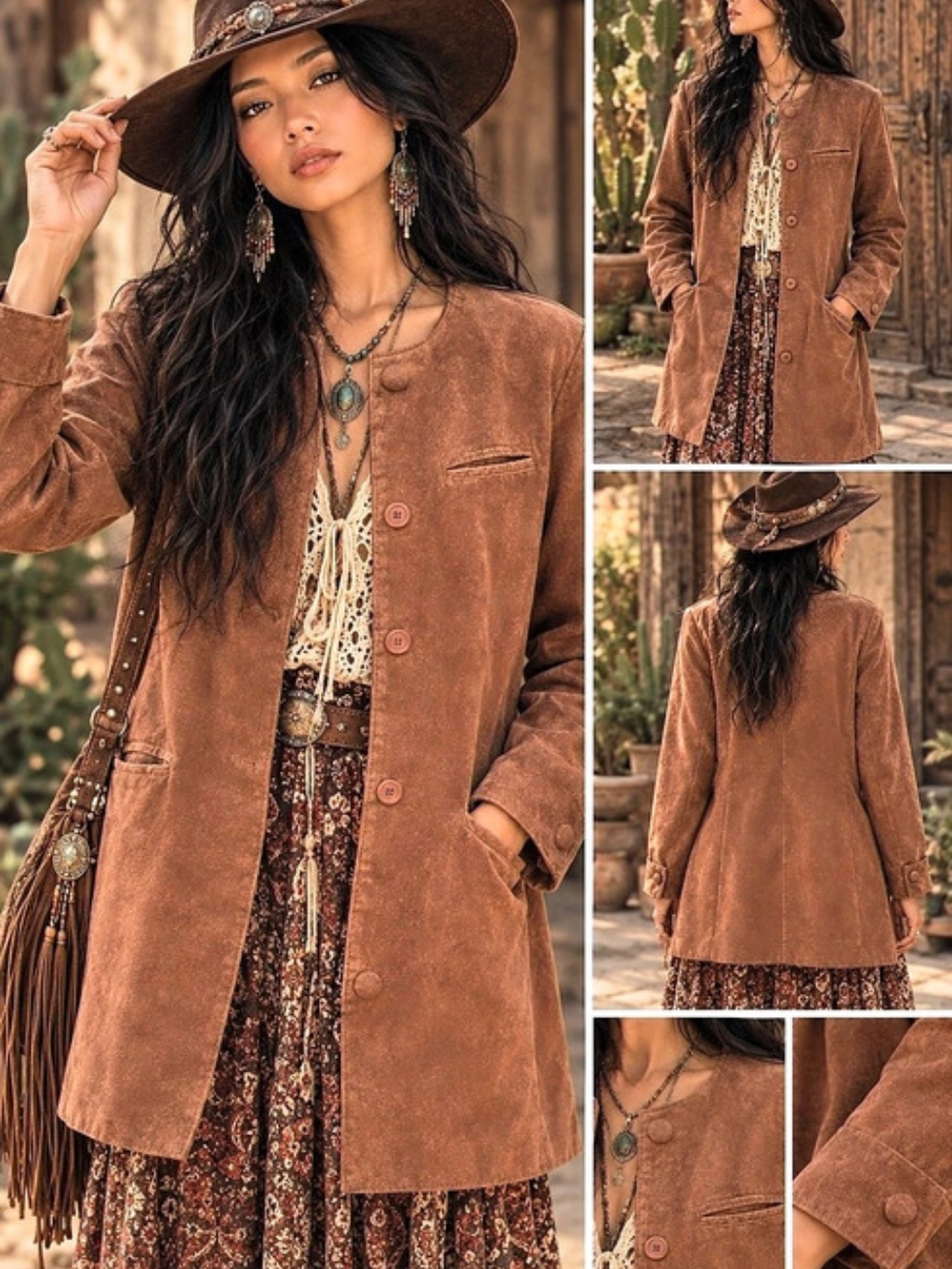 🌸VTG Leather Coat Cognac Brown Small🌸